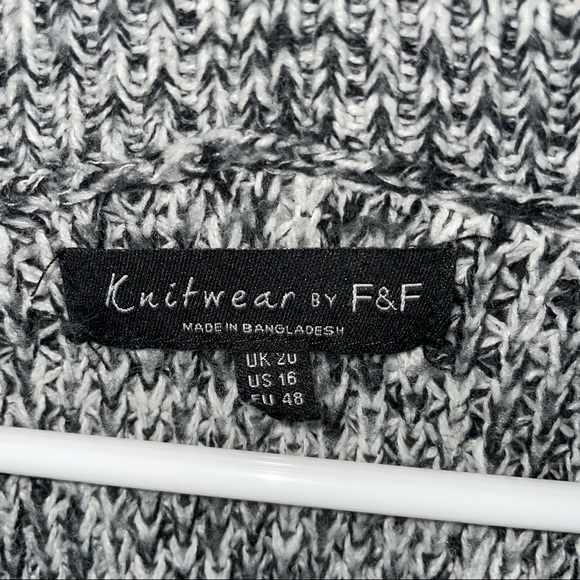 Knitwear by F&F Charcoal Open Front Cardigan Sweater - Picture 3 of 3